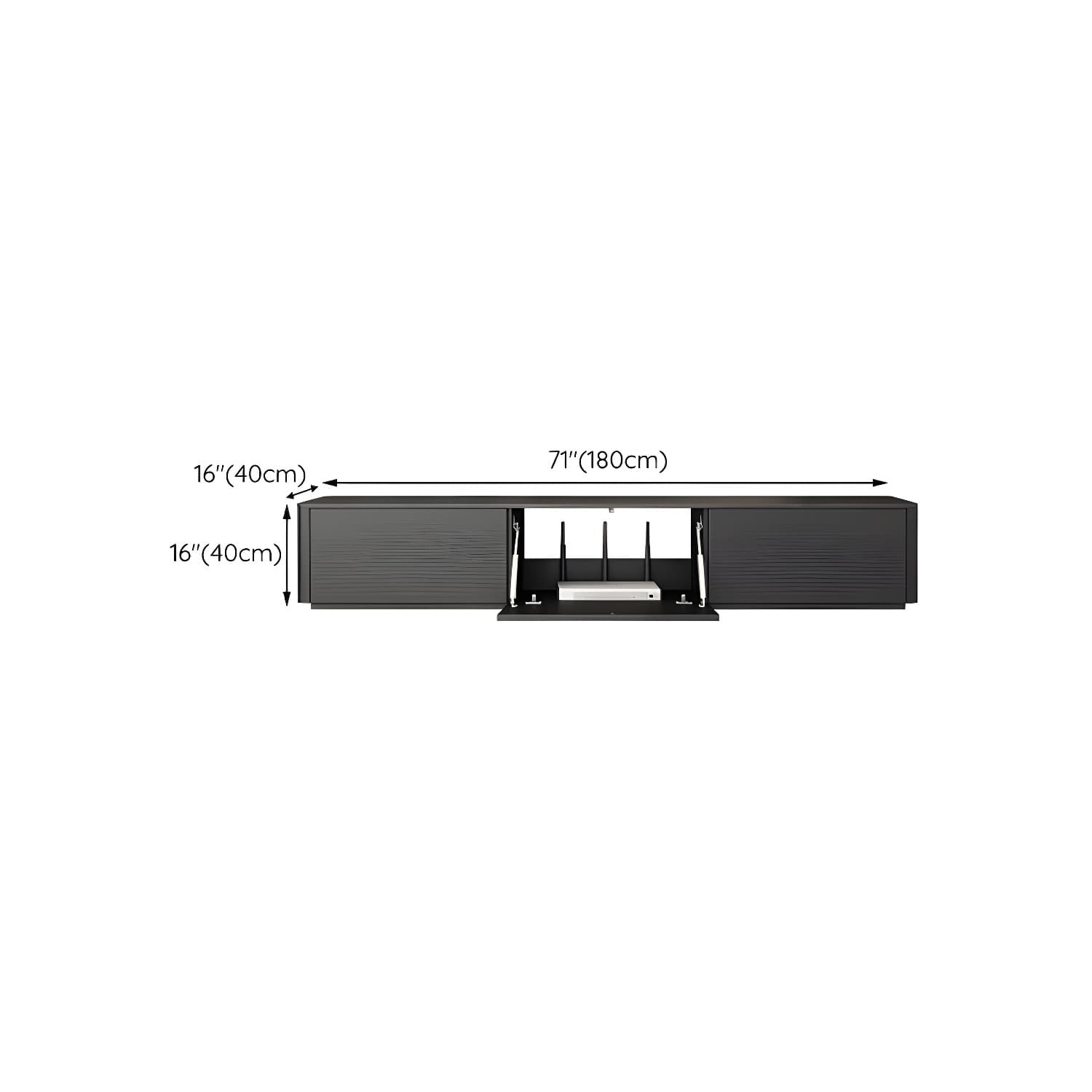 Black Wood TV Stand with Drawers and Cable Management – Modern Style and Low Height - image 12
