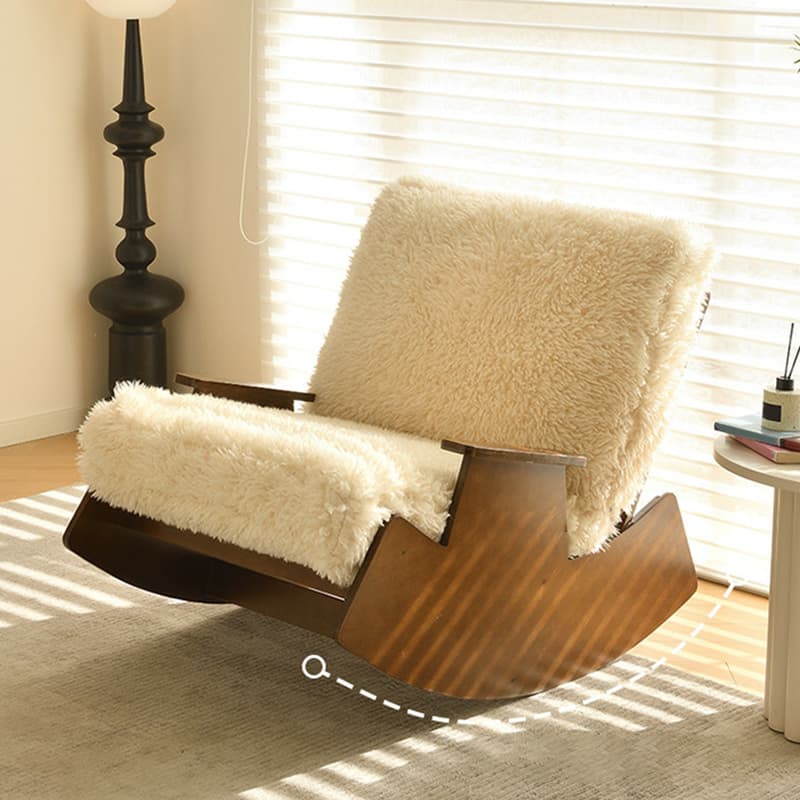 Dove Grey/Amber Color Modish Rocking Seat Upholstered and Scratch-proof Stationary with Spindle Back and Rear - image 7