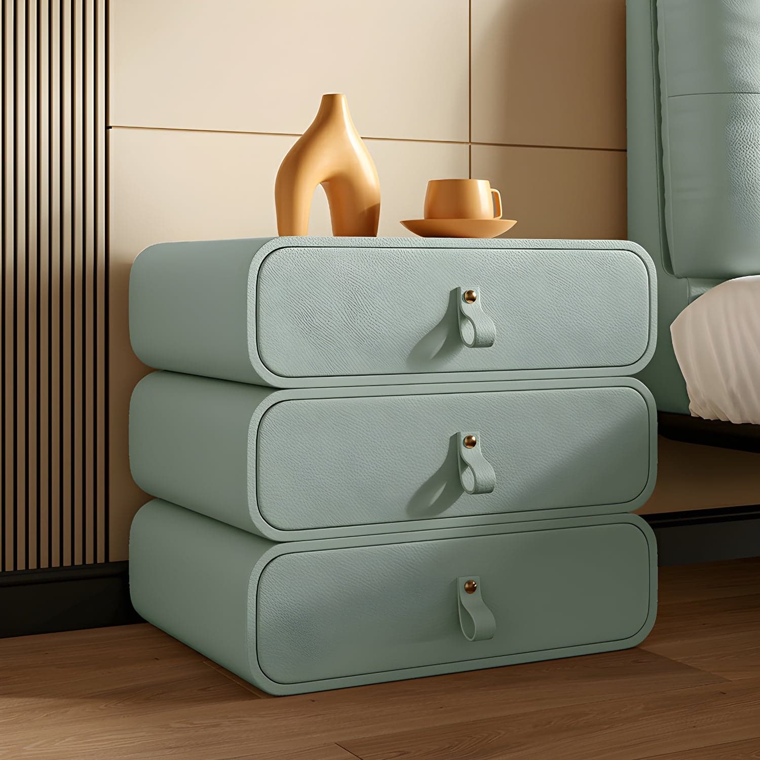 Modern Faux Leather Bachelor's Chest with Drawers in Narrow Size - image 12