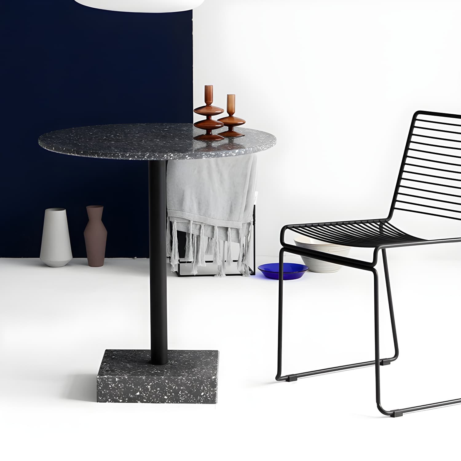 Industrial Style Dining Table Pedestal Casual Dining Site Table for Dining Room - image 11