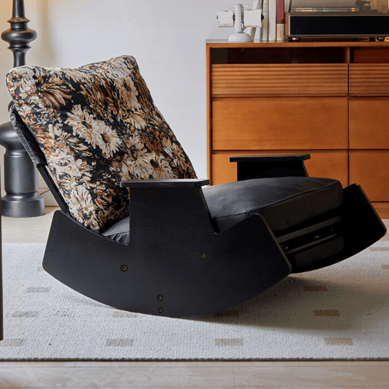 Simple Scratch-tolerant Upholstered Porch Rocker with Padded Recessed Arm - image 10