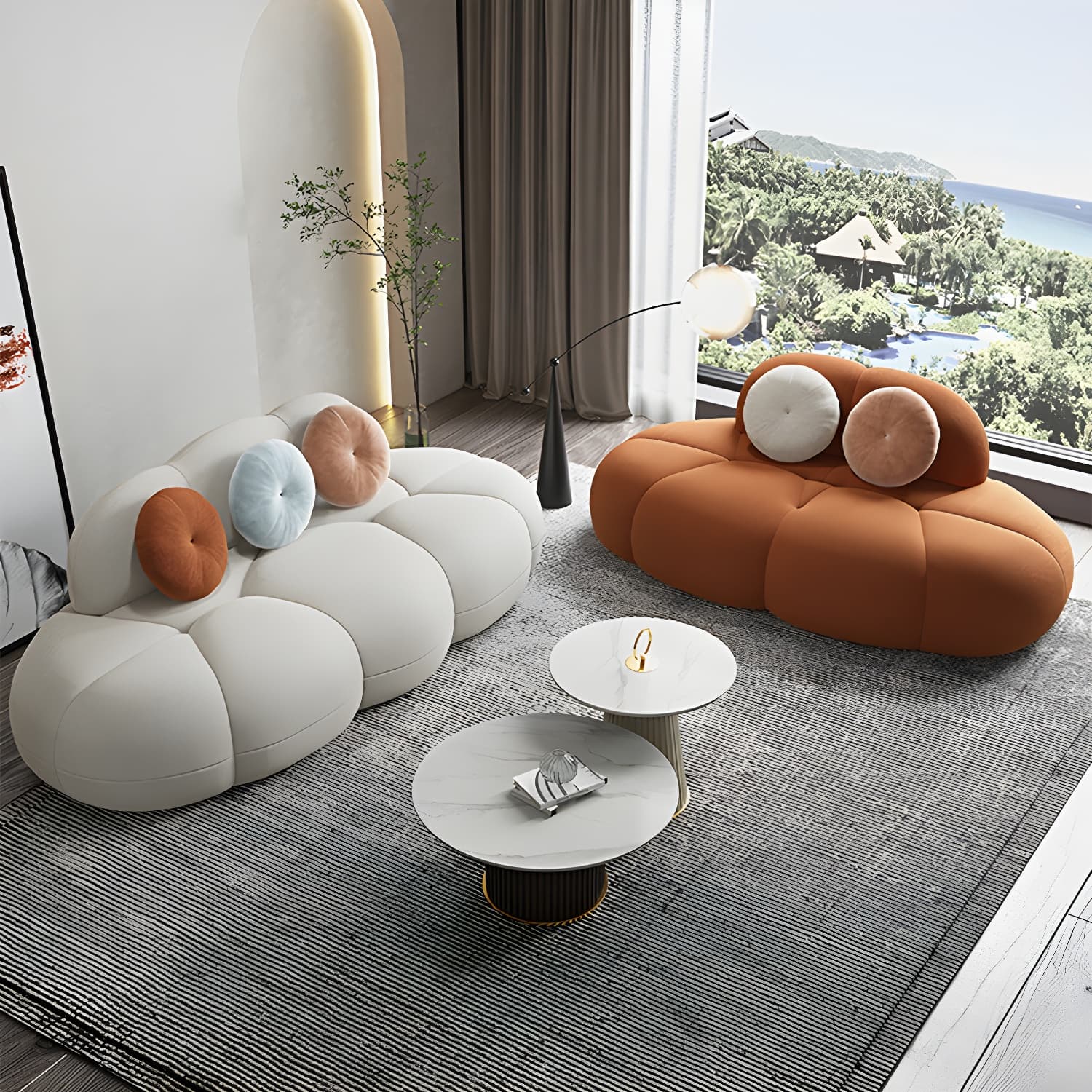Contemporary Stationary Living Room Armless Standard Cushions Sofa - image 18