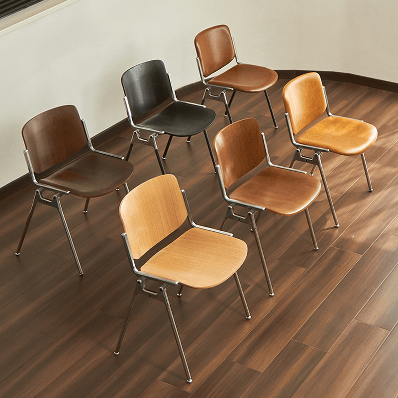 Old School Ventilated Back Armless Chair with Ink/Metallic Metal Legs, Nestable - image 17