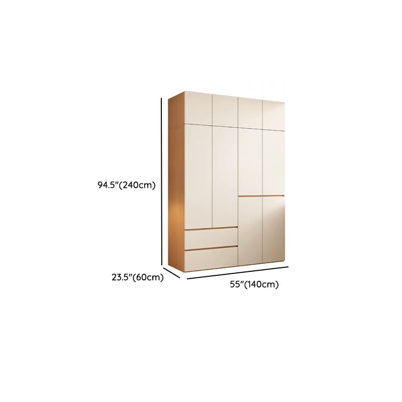 Chalk Modish Laminate Wardrobe Closet with Soft Close Drawer, Soft Close Door, Interior Shelves, and Clothing Rod - image 13