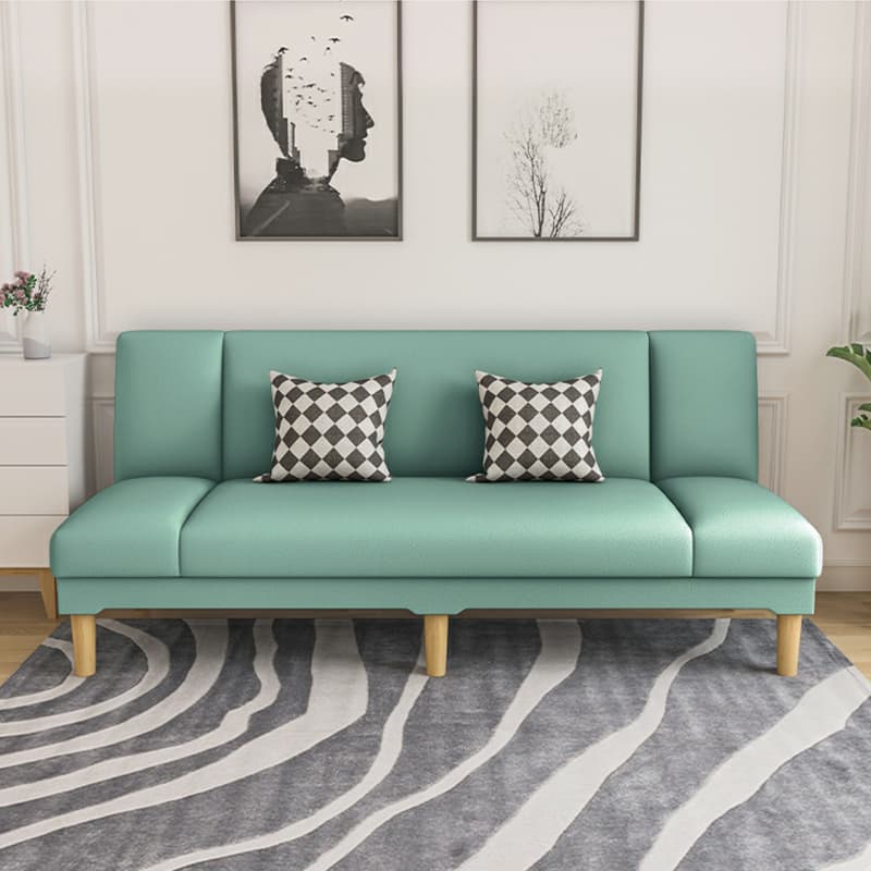 Scandinavian Armless Sleeper Sofa, Light Wood, Foam Filling, Includes Pillows - image 16
