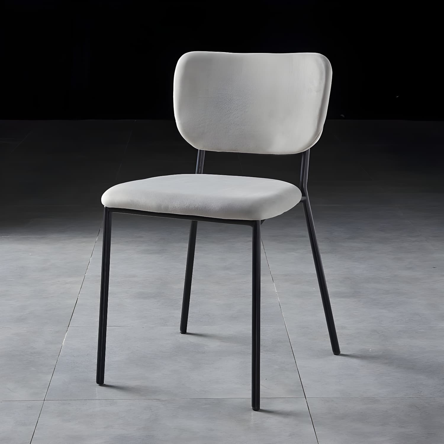 Nordic Style Dining Chairs Armless Open Back Stackable Chairs with Metal Legs - image 7
