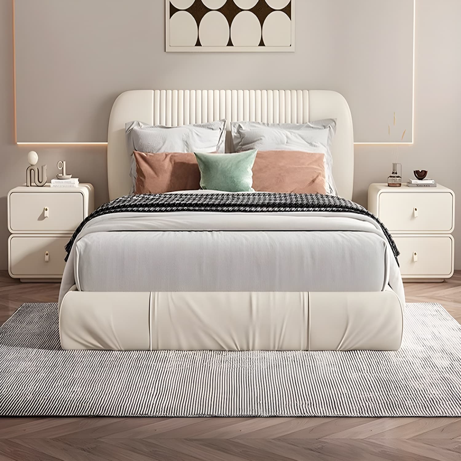 Modern Wood Drawer Storage Nightstand with 2 Drawers - Small Size - image 13