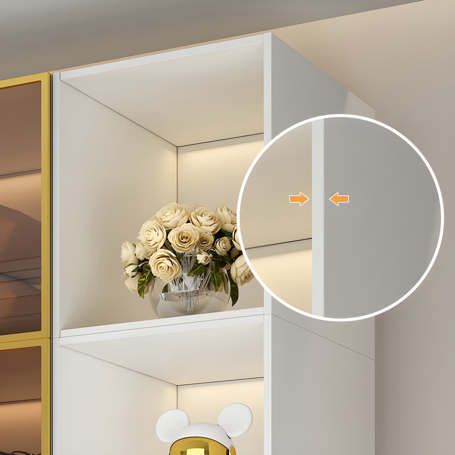 Modern White Wood Frame Wardrobe Armoire Freestanding Wardrobe with Soft Close Drawers - image 6