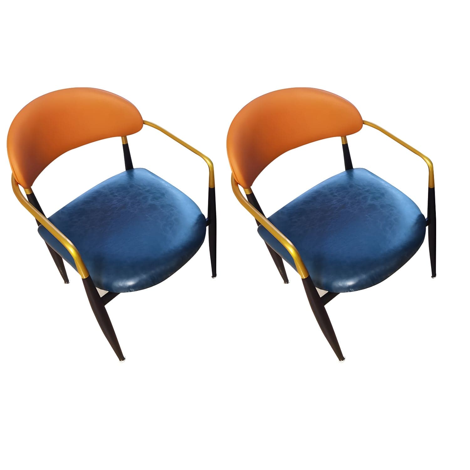 Contemporary Metal Dining Chair Black Legs Dining Room Arm Chair - image 8