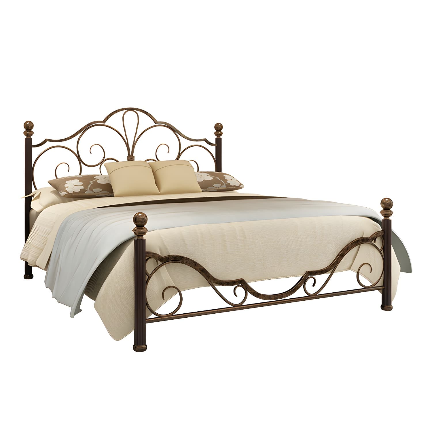 Industrial Open-Frame Bed Retro Metallic Low Profile Bed Frame with Headboard - image 7