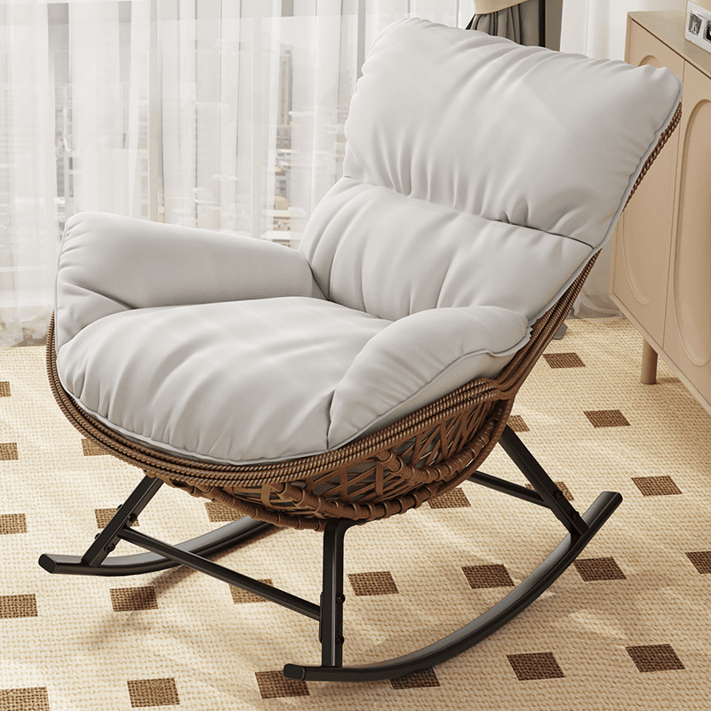 Trendy Upholstered Rocking Chair with Plush Cushioning - image 6