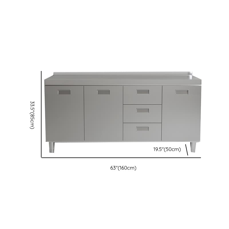 Simple Chrome Standard/Narrow Buffet Table with Alloy Countertop, 3 Doors/4 Doors/2 Doors, 4 Shelves/Three Internal Shelves/2 Shelves, and Functional Storage Cabinet - image 14
