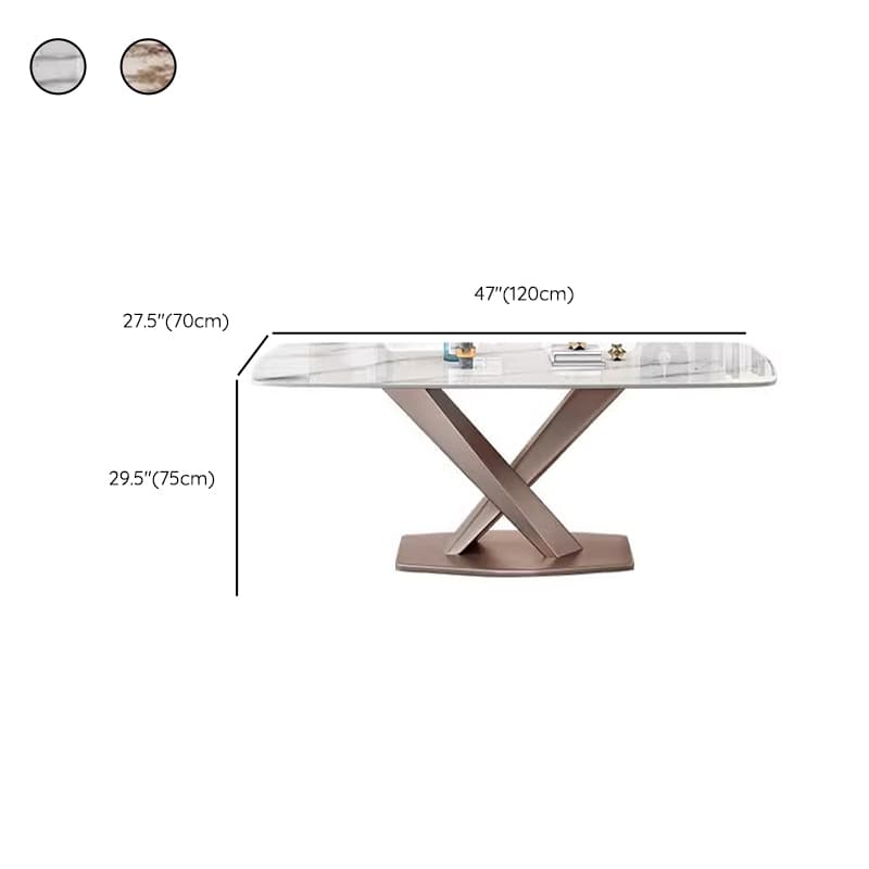 Rectangular Trendy Cream Fixed Standard Height Dining Table for 4/Seats 6 with Sintered Stone Top - image 15