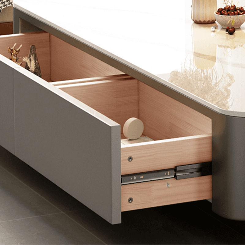 Deco Stone Rectangular TV Stand with Enclosed Storage & 4-Drawer/3 Drawers Parlor - image 13