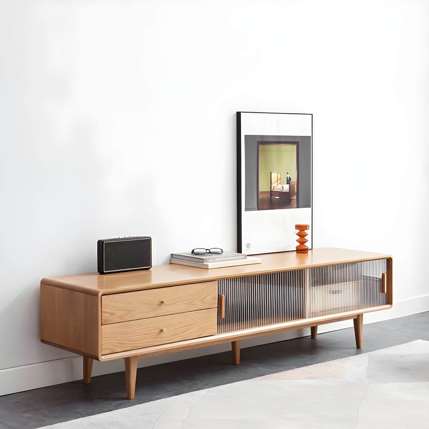 Scandinavian TV Stand with Low Height and the Cabinet Storage - image 12