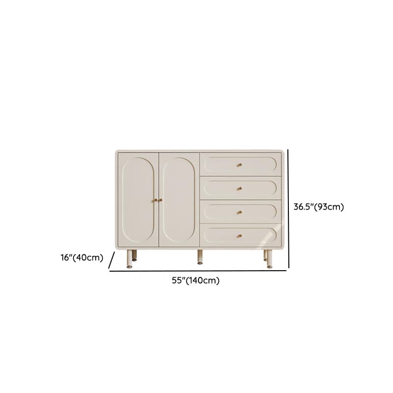 Chalk Casual Composite Wood Combo Dresser with 5 Drawers, Hutch, 3 Interior Shelves, Horizontal/Vertical - image 11