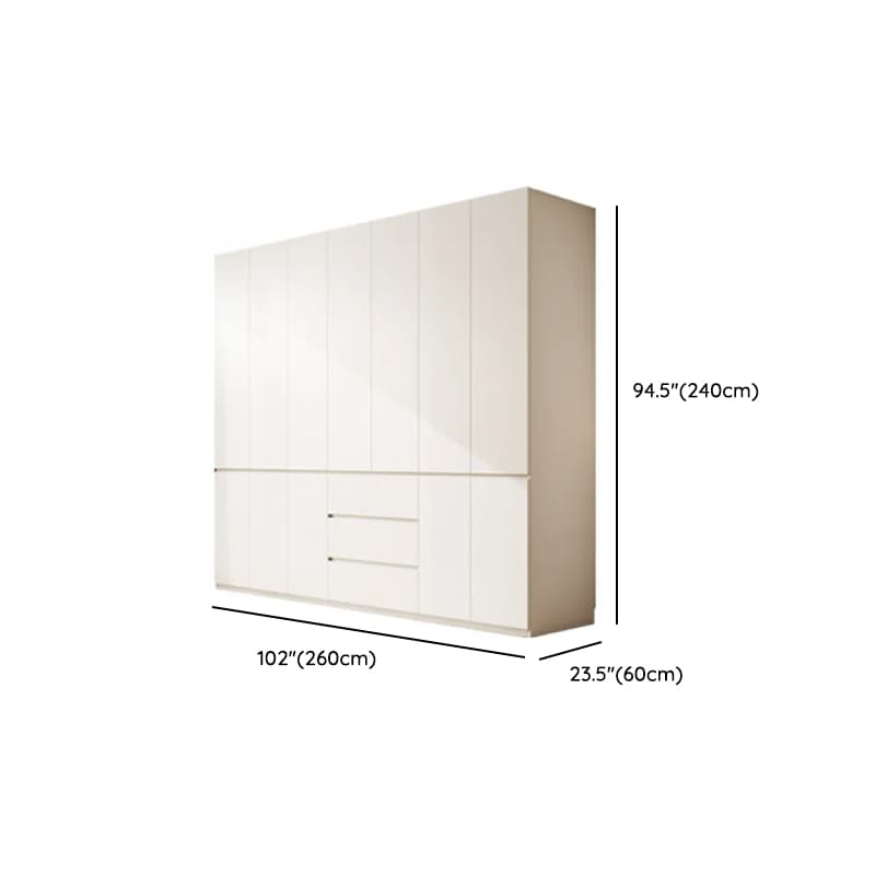 White Modern Simple Style Manufactured Wood Wardrobe Armoire with Soft Close Drawer, Soft Close Door, Interior Shelves, and Hanging Rod - image 43
