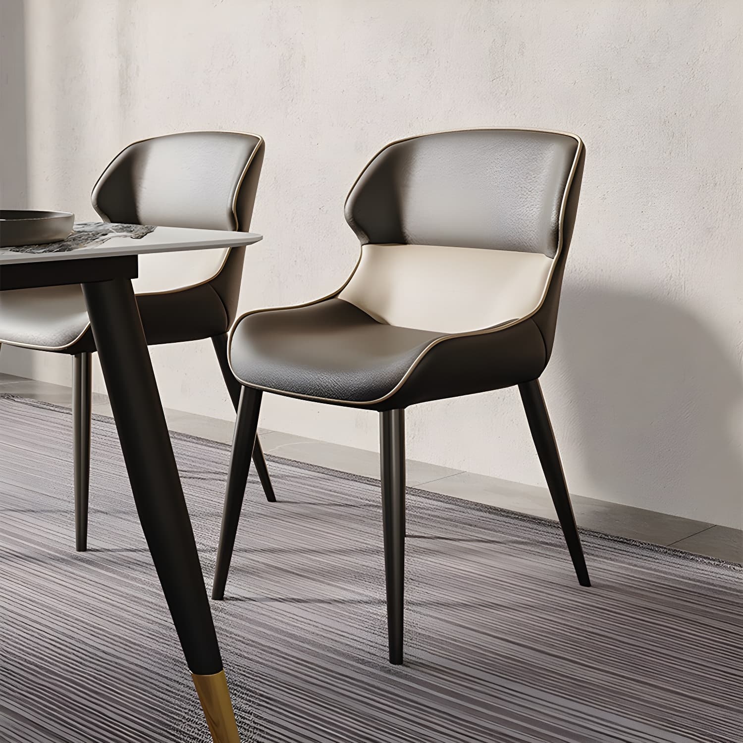 Brasserie Contemporary Faux Leather Dining Chair Parsons Chair in Matte Finish - image 19
