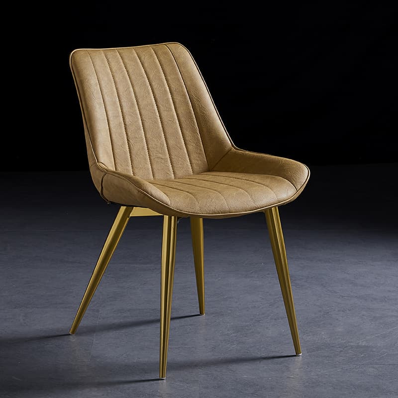 Outlined Faux Leather Upholstered Reliable Side Chair with Metal 4 Legs for Restaurant - image 14