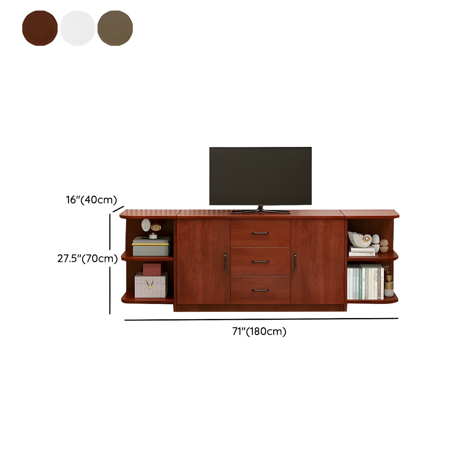 Modern Solid Wood Corner TV Stand Console with Storage Drawers & Shelves - image 20