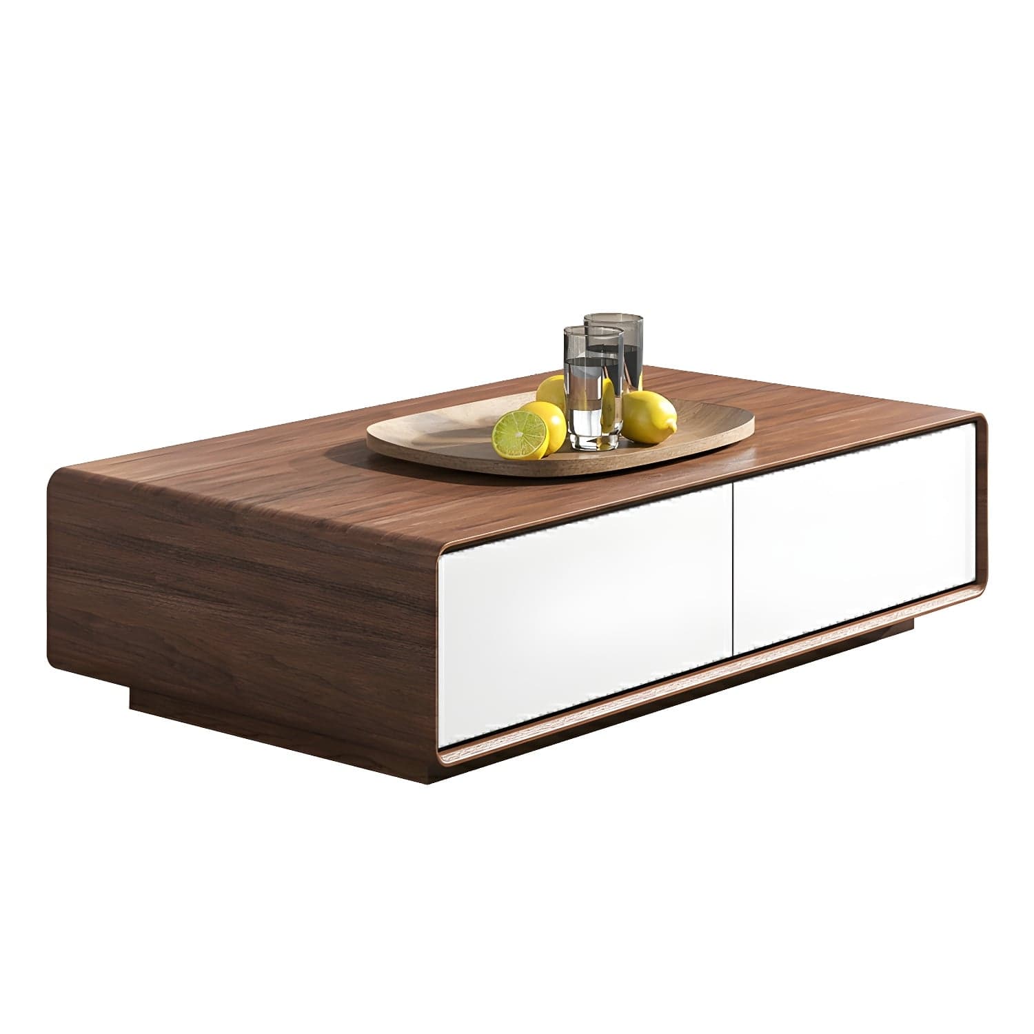 Modern Wood Coffee Table with Drawers - Rectangular Shape and Storage Included - image 6