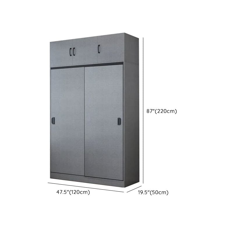 Dove Grey Modern Timber Wardrobe with Self-supporting Design, Soft Close Features, and Clothing Rod - image 12
