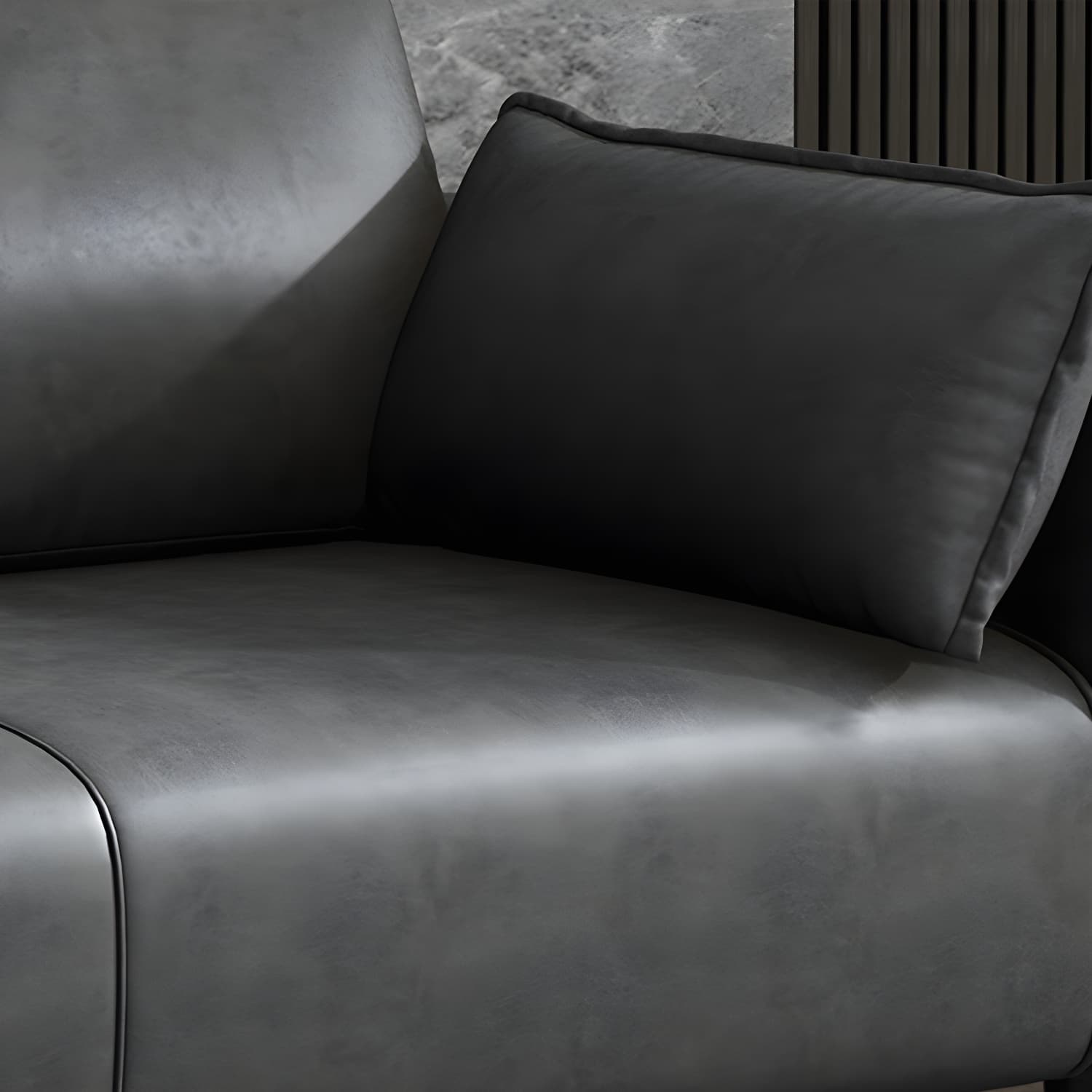 Modern 2-seat Sofa Faux Leather Tuxedo Arm Sofa with 2 Pillows - image 18