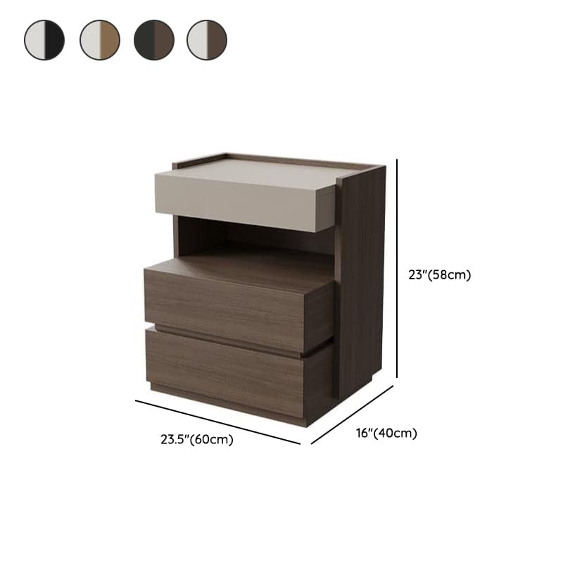 Organic Modern Nightstand With Drawer Organization Featuring 2 Shelves and Particle Board Wood Countertop - image 13