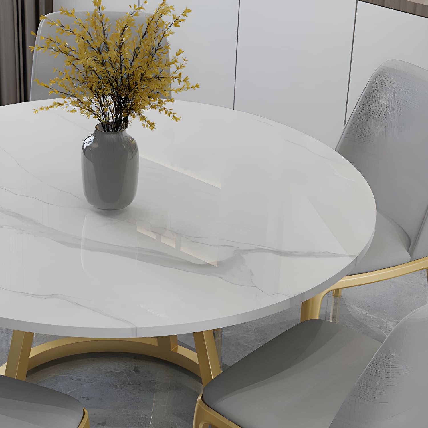 Contemporary Round Table Set 1/2/5/7 Pieces Dining Set for Kitchen - image 6