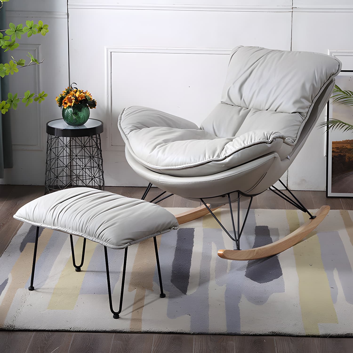 Modern Style Single Rocking Chair Indoor Lazy Sofa Rocking Chair for Living