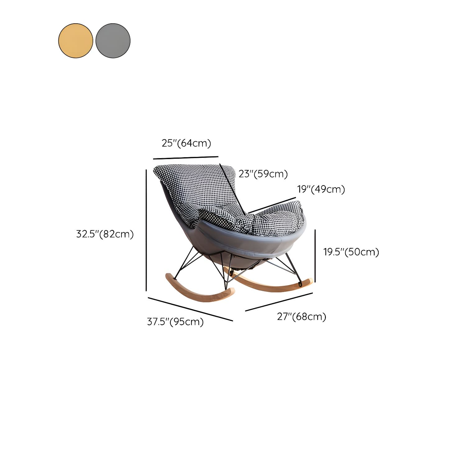 Modern Rocker Chair Upholstered with Dark legs Glider for Living Room - image 27