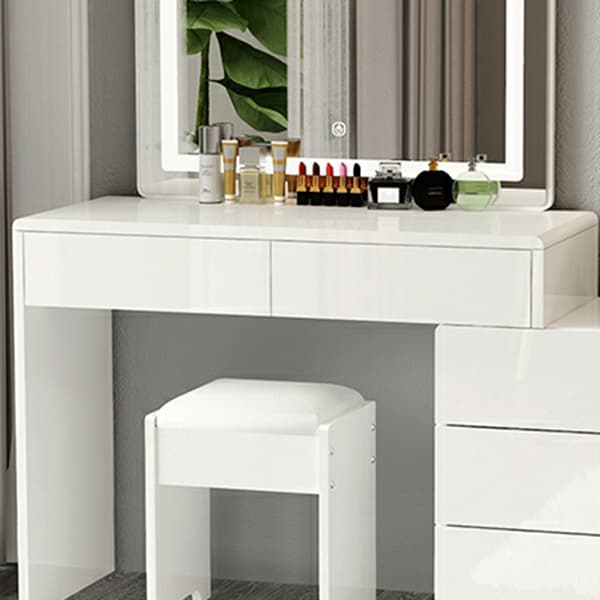 Modern 48'' White Wood Makeup Vanity & Stools with Drawers Self Close or Reserve Installation - image 10