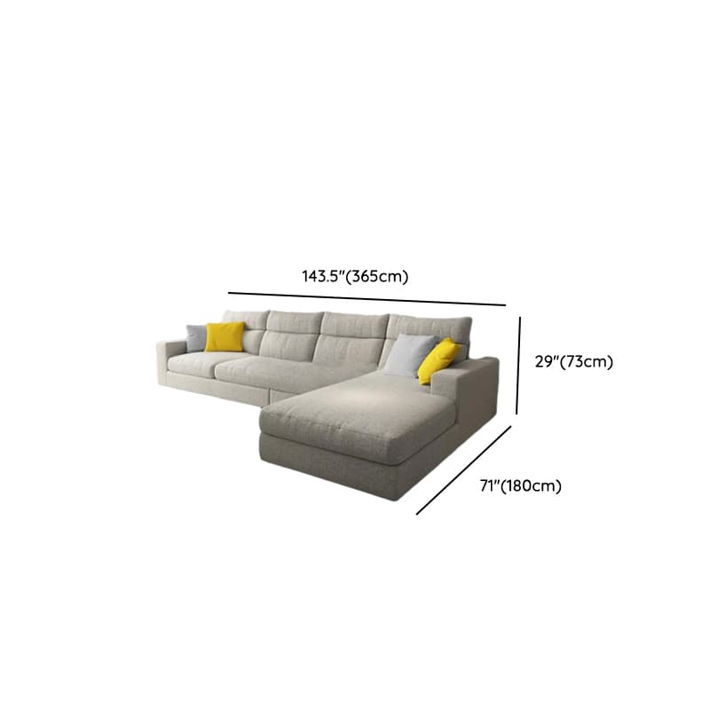 L-Shape Sofa Chaise with Pillow Back, Azure/Cream Upholstery, Square Arm, Slipcover, and 1 Chaise - image 17