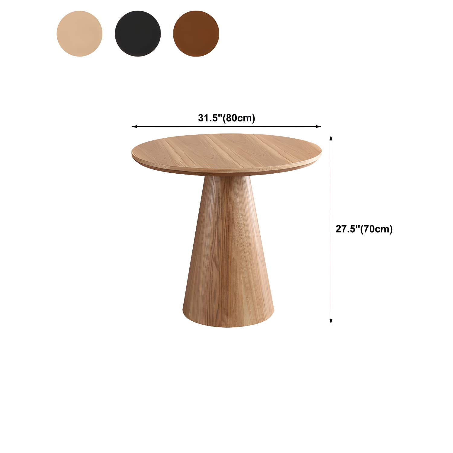 Scandinavian Pedestal Coffee Table Set Round Wooden Coffee Table for Living Room - image 17