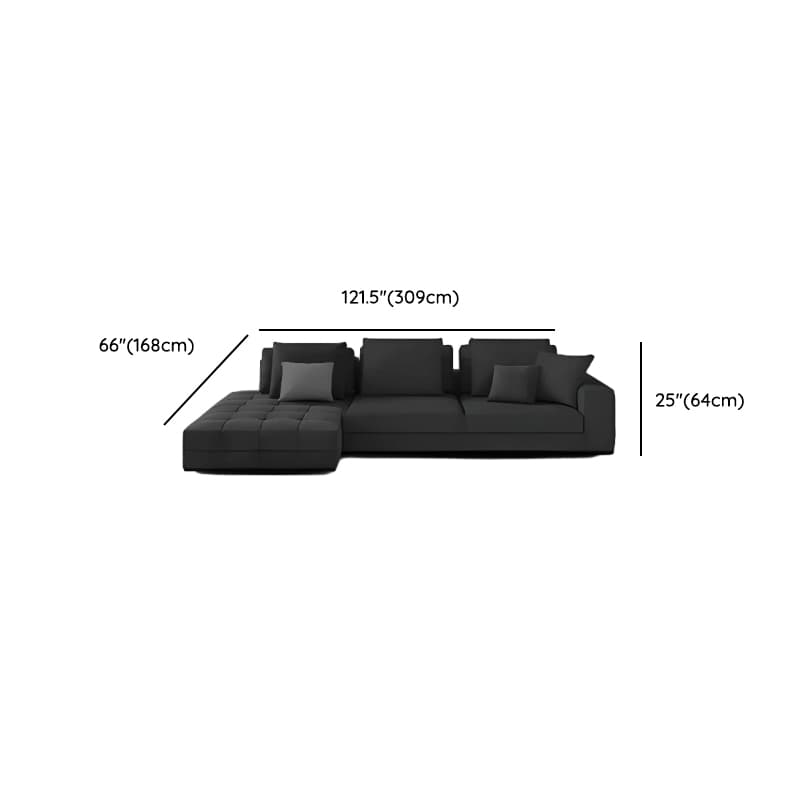 L-Shape Dark Upholstery Corner Sectional, Seats 5 with Button-tufted Design - image 9