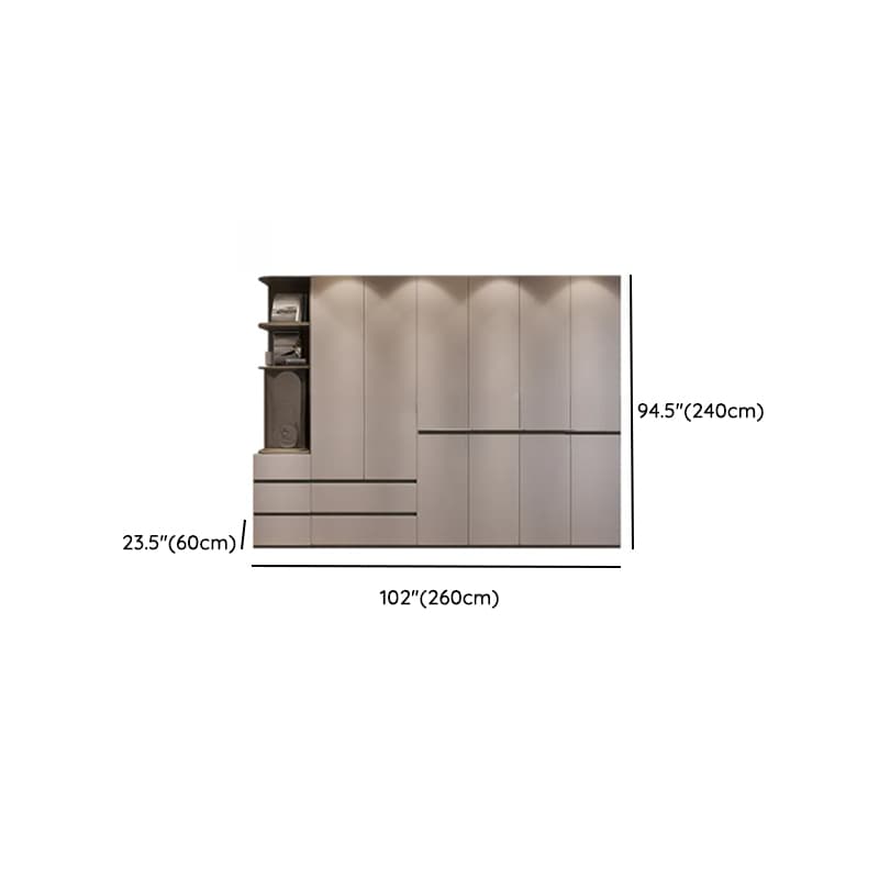 Sand Minimalist Laminate Cabinet Armoire with Soft Close Drawer, Soft Close Door, Interior Shelves, and Clothing Rod - image 22