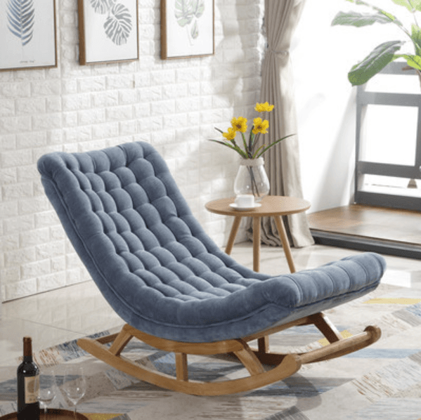 Cocoa/Azure/Olive Green Casual Rocking Chair Couch with Ottoman - image 8