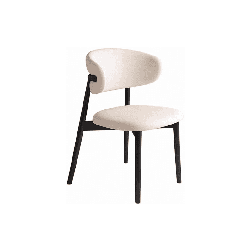 Art Deco Side Chair with Padded Upholstery, Midnight Black/Walnut/Wood Color Legs, Lumber Material, and Low Back - image 7