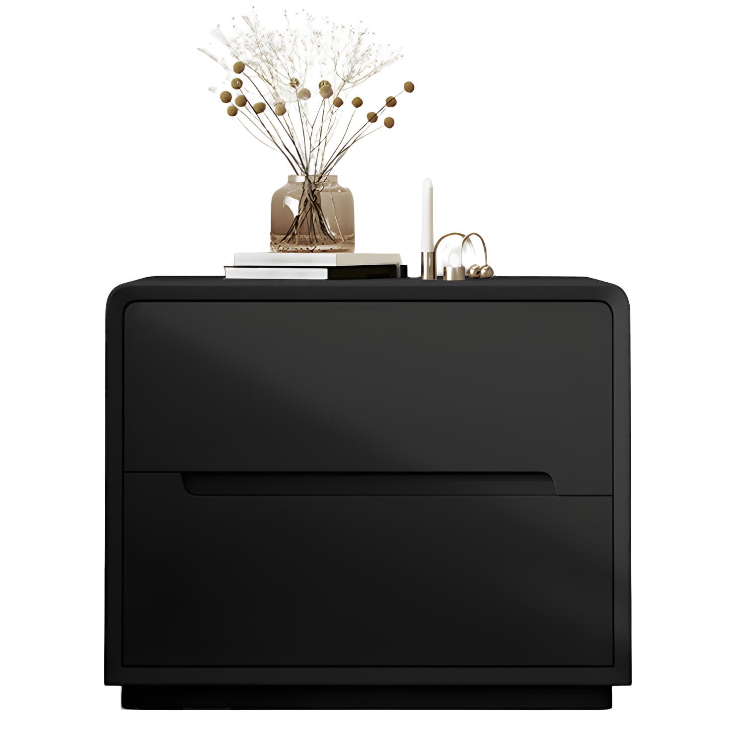 Modern Wood Drawer Nightstand for Small Spaces with 2 Drawers in Narrow Design - image 13