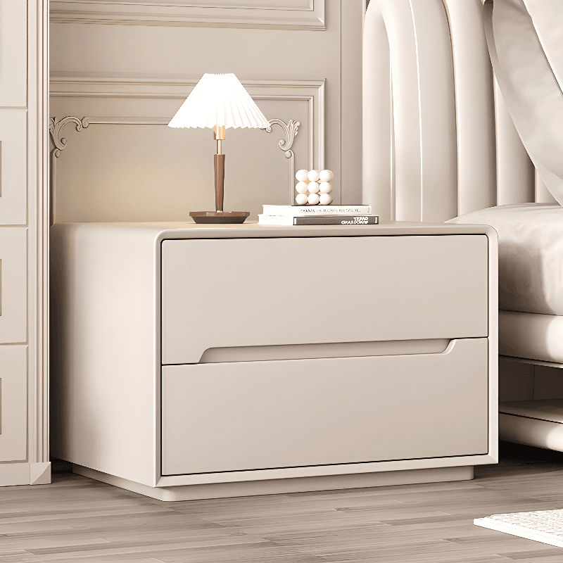 Trendy Drawer Storage Bedside Table with 2 Drawers and Vinyl Leather Countertop - image 6