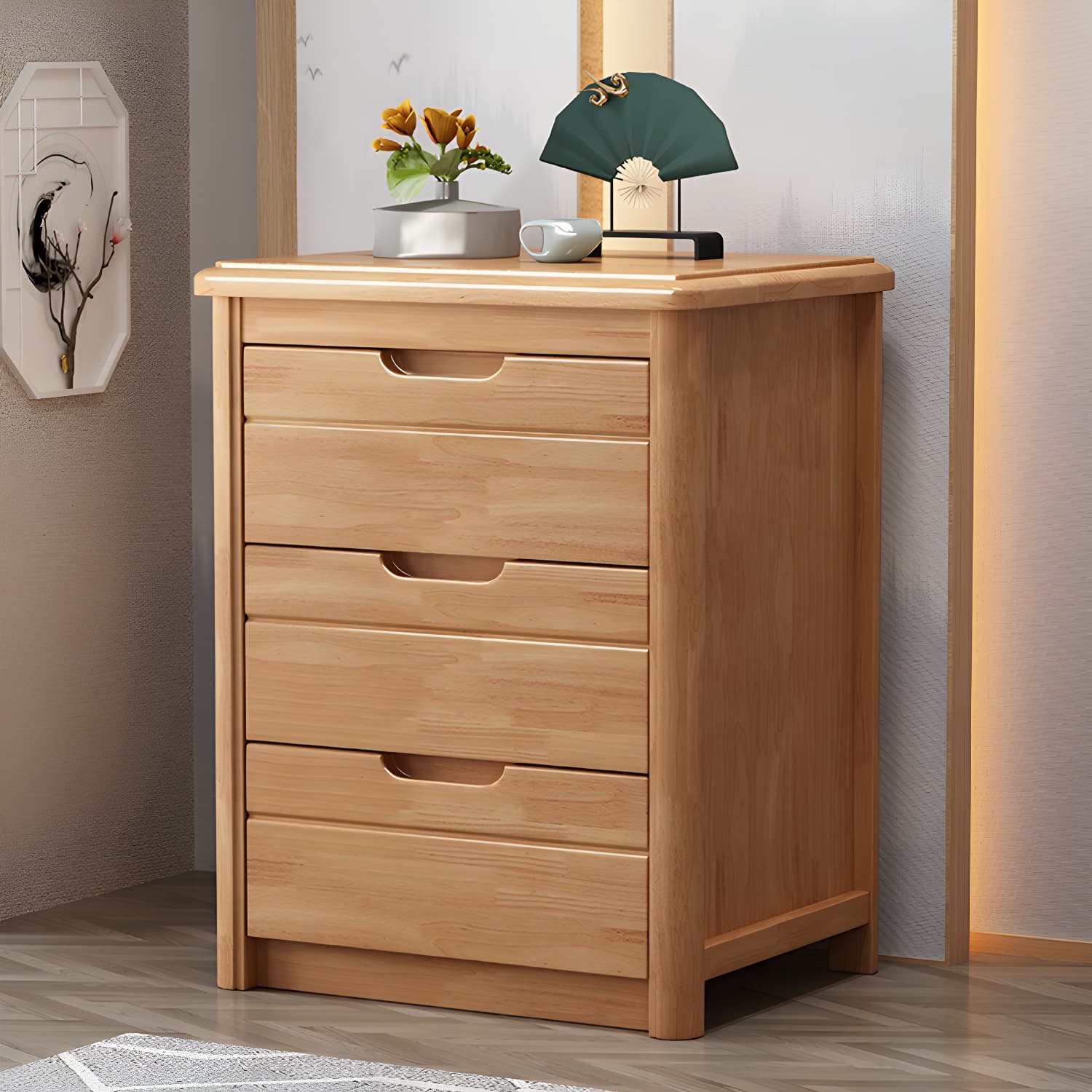 Bedroom Dresser Vertical Solid Wood Storage Chest with 3 / 4 / 5 Drawers