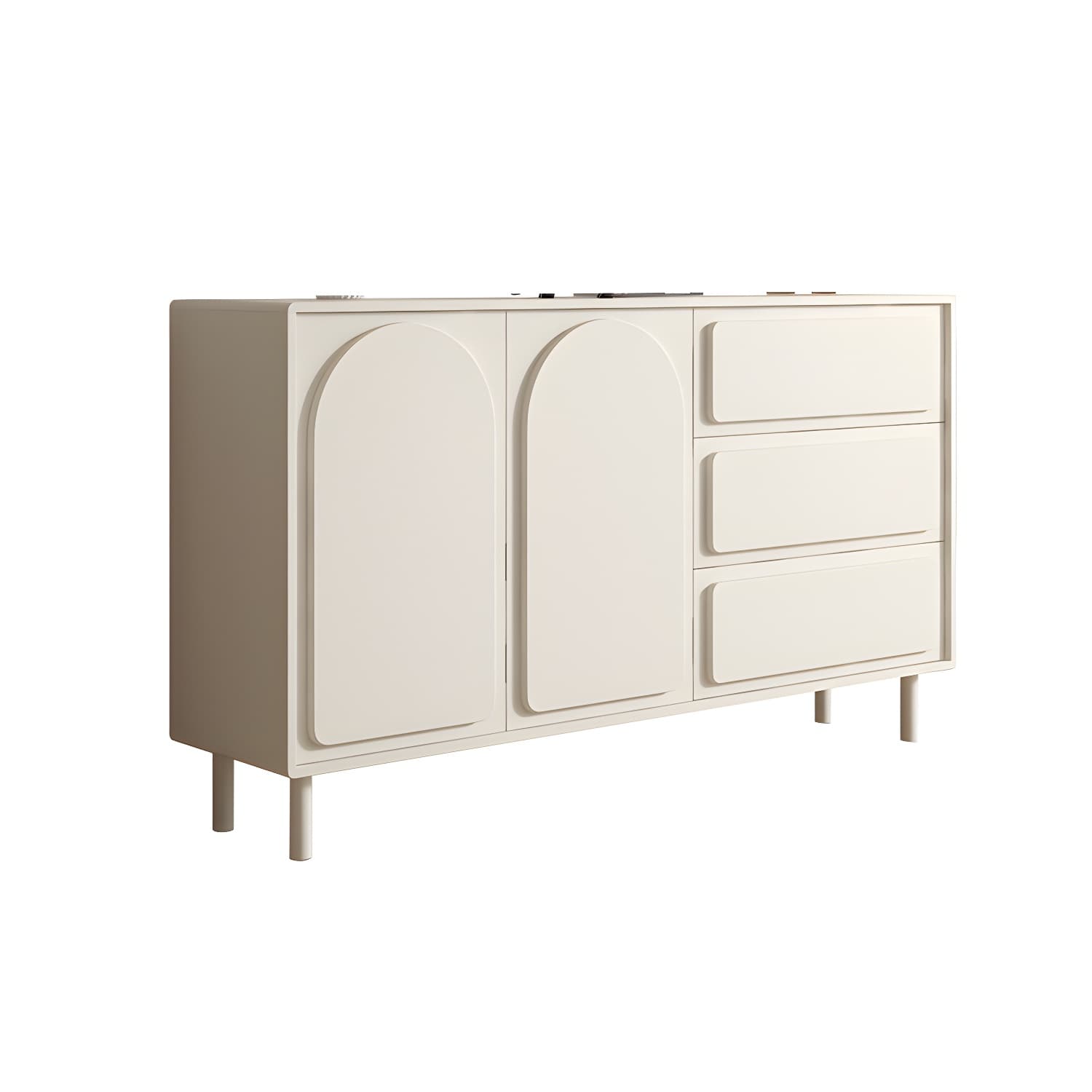 37.4"Tall White Wooden Cabinet , 3- Drawer Rectangle Accent Cabinet - image 10