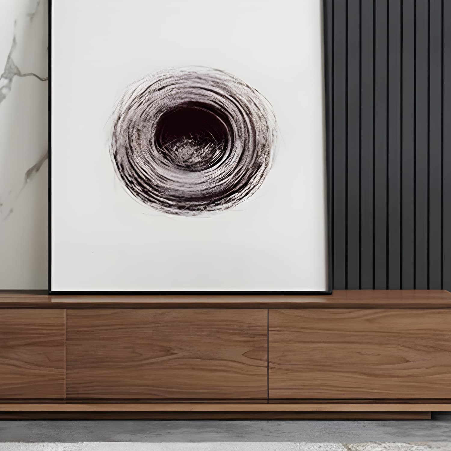 Nordic TV Cabinet Walnut Living Room Furniture Small Family TV Stand Console - image 7