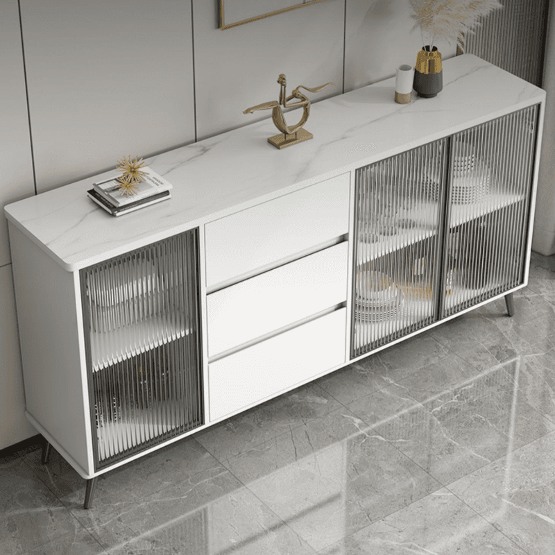 Sintered Stone Standard Ground Sideboard with Glass Doors, 3 Drawers & 1 Shelf - image 6