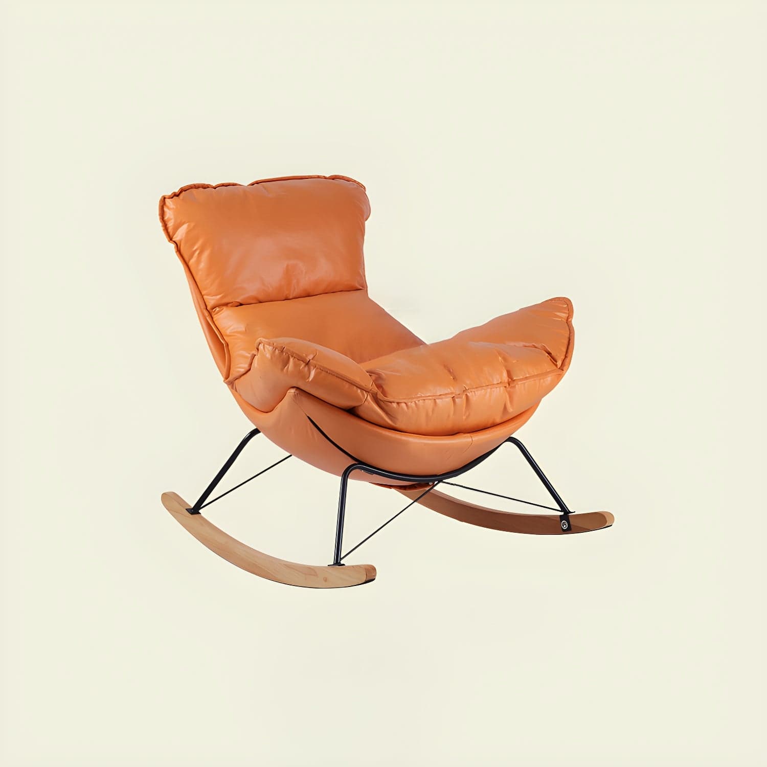 High Back Rocking Chair Ergonomic with Padded Seat Rocker Chair with Ottoman - image 7