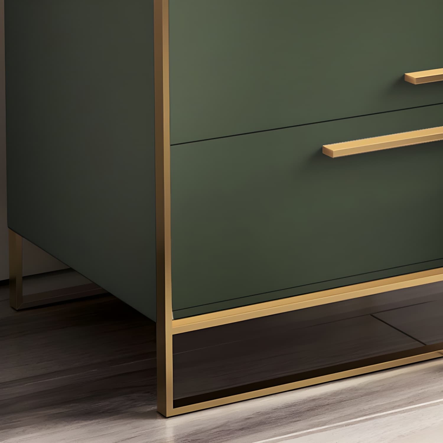 Luxurious Metal Make-up Vanity 4 Solid Wood Drawers Dressing Table - image 9