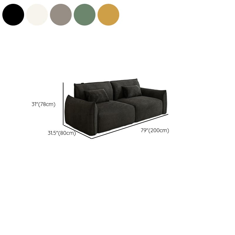 Modish Solid Color Gray/Midnight Black/Chalk Floor Sofa for 3/for 2 with 2 Pillows, Scratch-durable - image 17