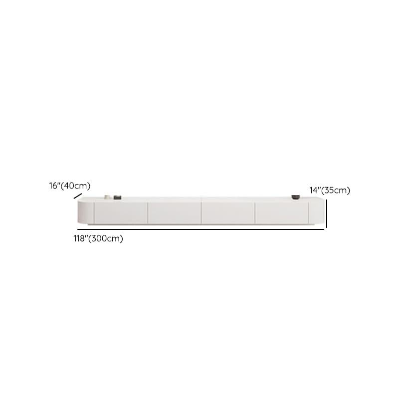 Modern White Long Over 67 inches TV Stand Featuring Without Legs Design and Self-Close Drawer Glides - image 15