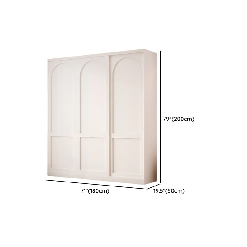 Contemporary White Engineered Wood Cabinet Armoire with Multiple Drawers, Interior Shelves, and Hanging Rod - image 13