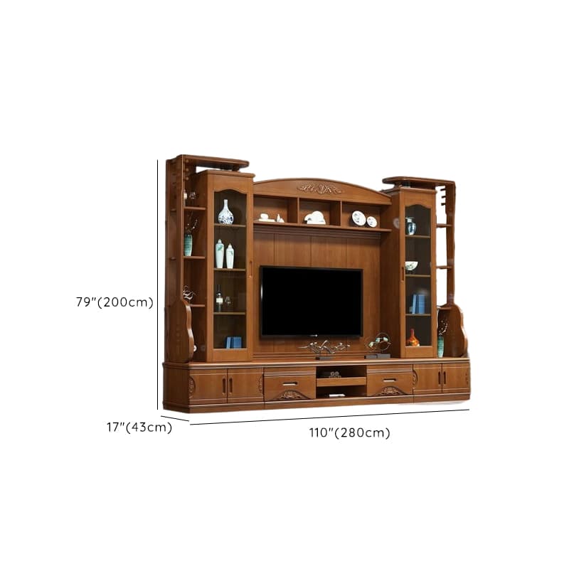 TV Entertainment Center with Bridge & Hutch, Entertainment Center with Gate & 2 Bookcases - image 19